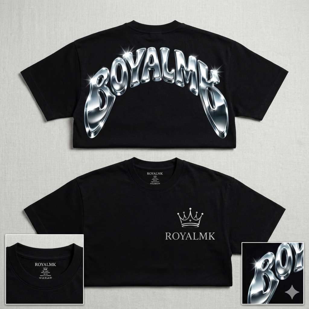 T-shirt Oversize ROYALMK Chrome Logo – Streetwear Premium Unisexe